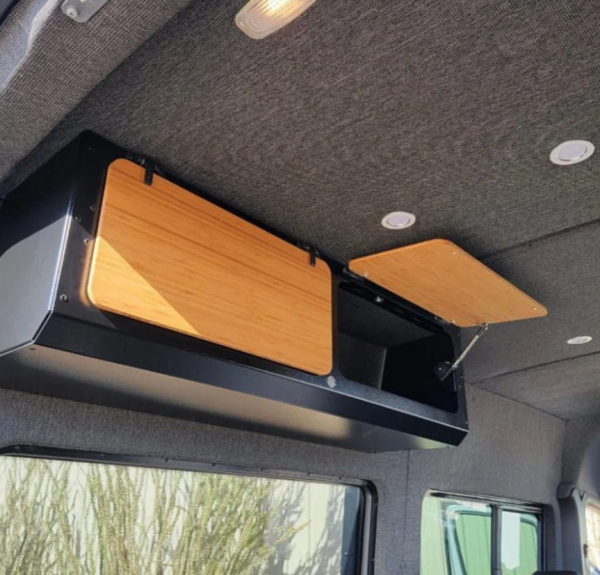 VS30 2019-2024 Mercedes Sprinter Van Aluminum Overhead Upper Cabinet / Grey / Black | Bamboo